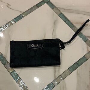Coach Black Signature Wristlet